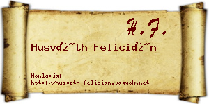 Husvéth Felicián névjegykártya